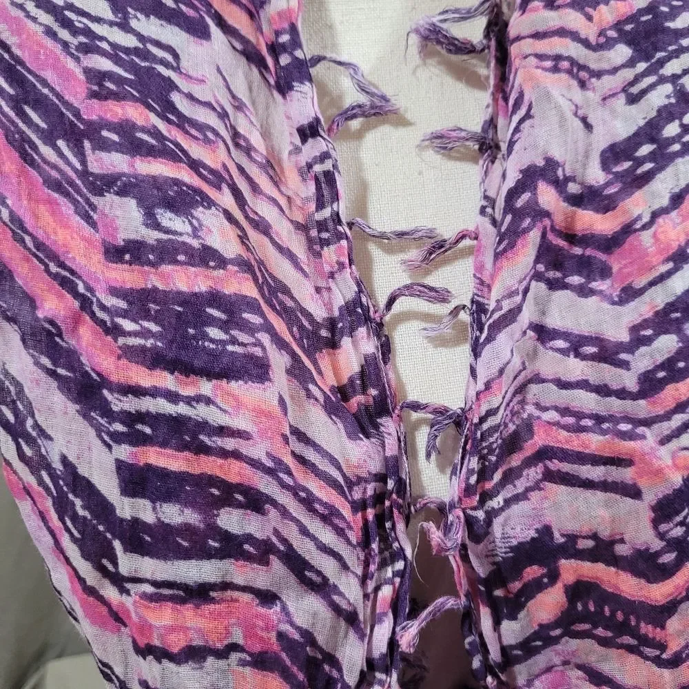 Pink purple thin wrap infinity scarf
